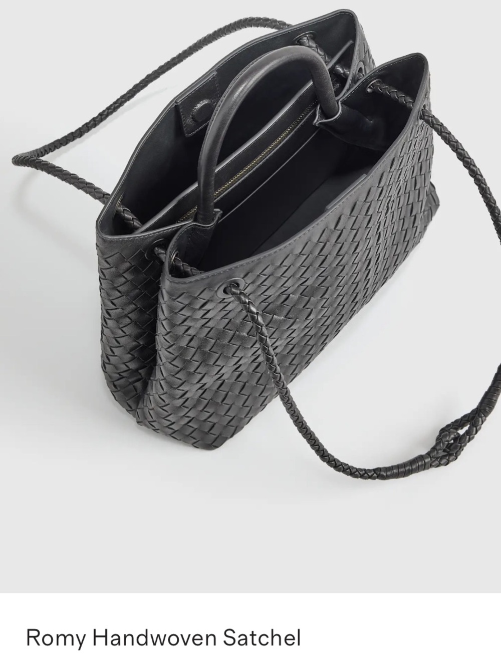 Quince Black Woven Romy Satchel - Picture 4 of 6